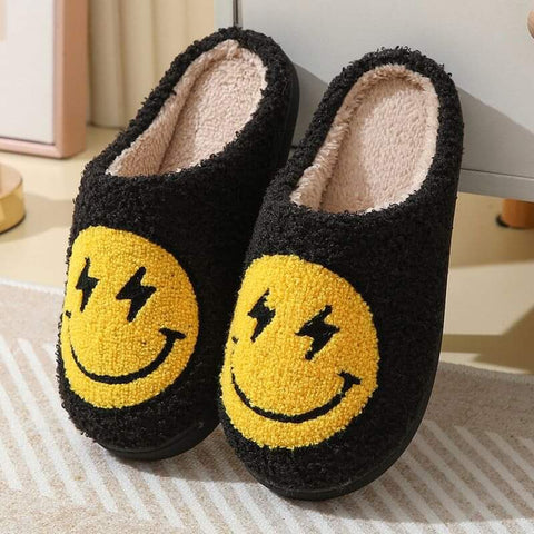 Black & Yellow face slippers