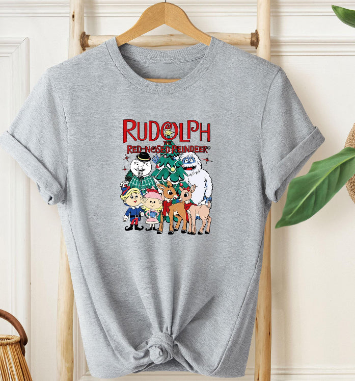 Red nosed reindeer kids tee