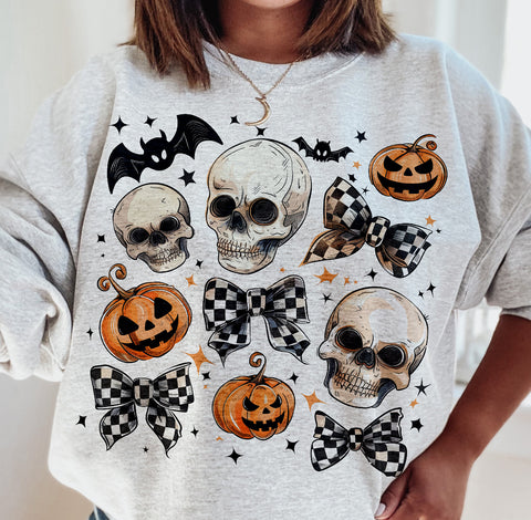Halloween Skull & Bows
