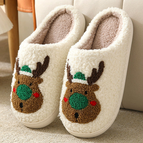 Reindeer Slippers (Large Green Nose)