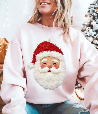 Faux yarn happy Santa