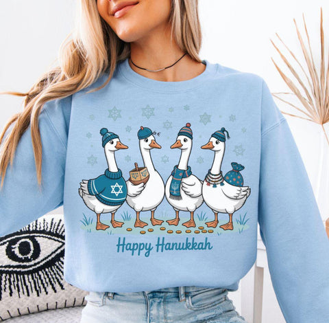Just a Hanukkah goose kids sweatshirt