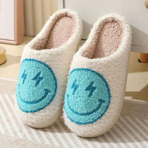 Blue happy slippers