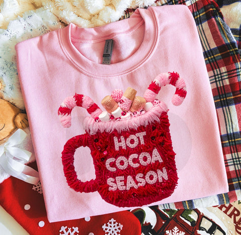 Faux yarn hot cocoa season