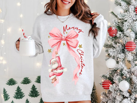 Coquette merry Christmas (ash gray sweatshirt)
