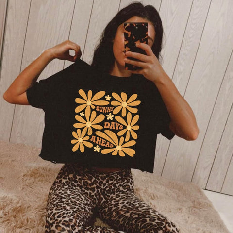 Sunny days ahead crop top