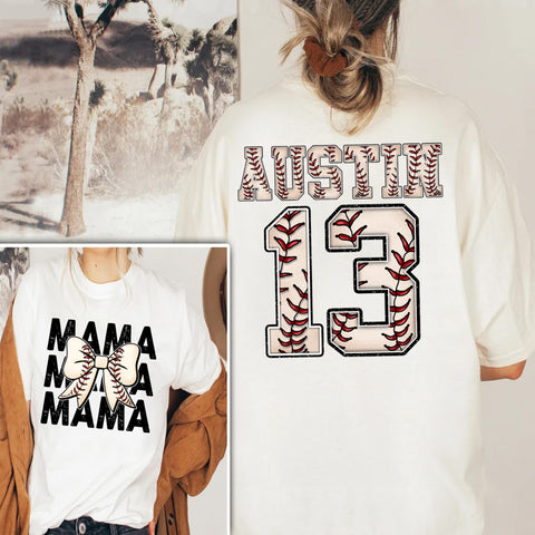 BASEBALL MAMA CUSTOMIZED BACK *TEE*