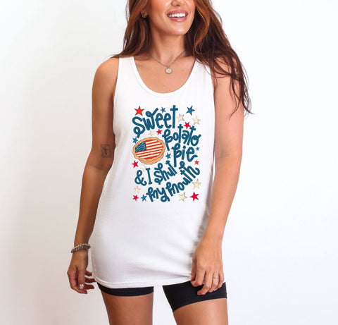 Sweet potato pie & shut my mouth CC tank