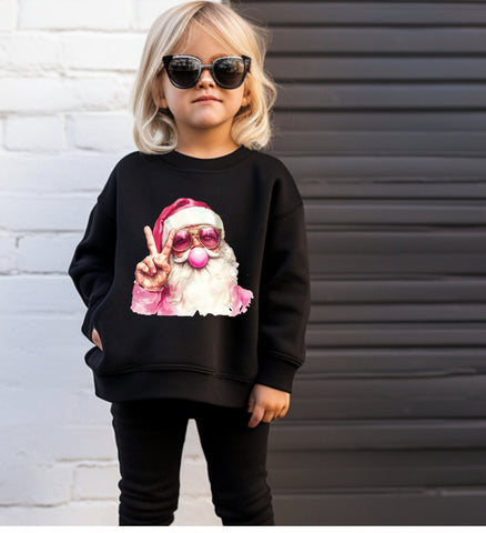 Kids bubble gum Santa in black