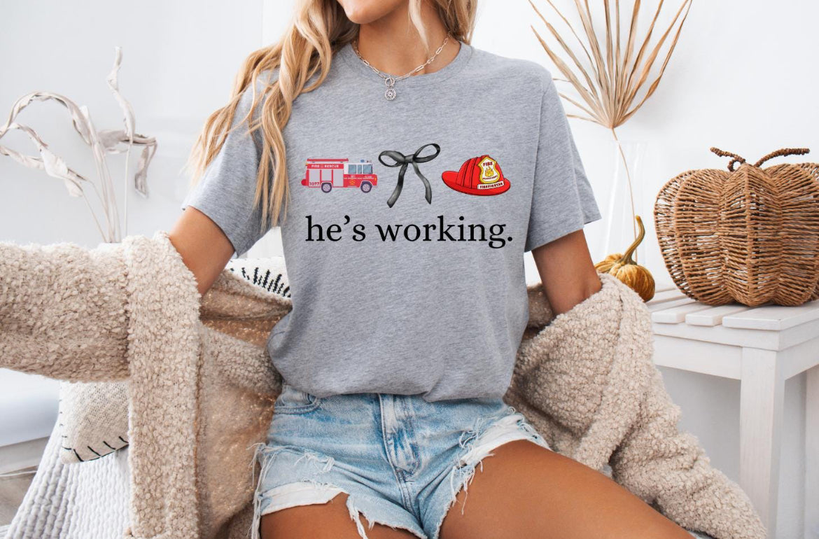 He’s working