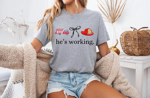 He’s working