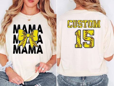 Softball MAMA CUSTOMIZED BACK *TEE*