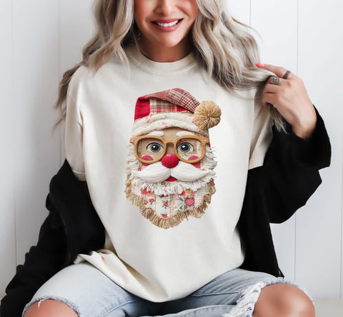 Faux yarn Santa with glasses