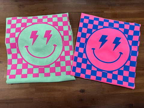 Happy Spring Puff Tees (pink & blue)