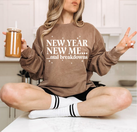 NEW YEAR. NEW ME…ntal breakdowns CC SWEATSHIRT in espresso