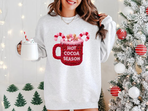 Faux yarn hot cocoa season