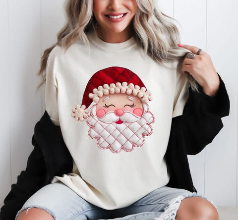 Faux sewn on Santa