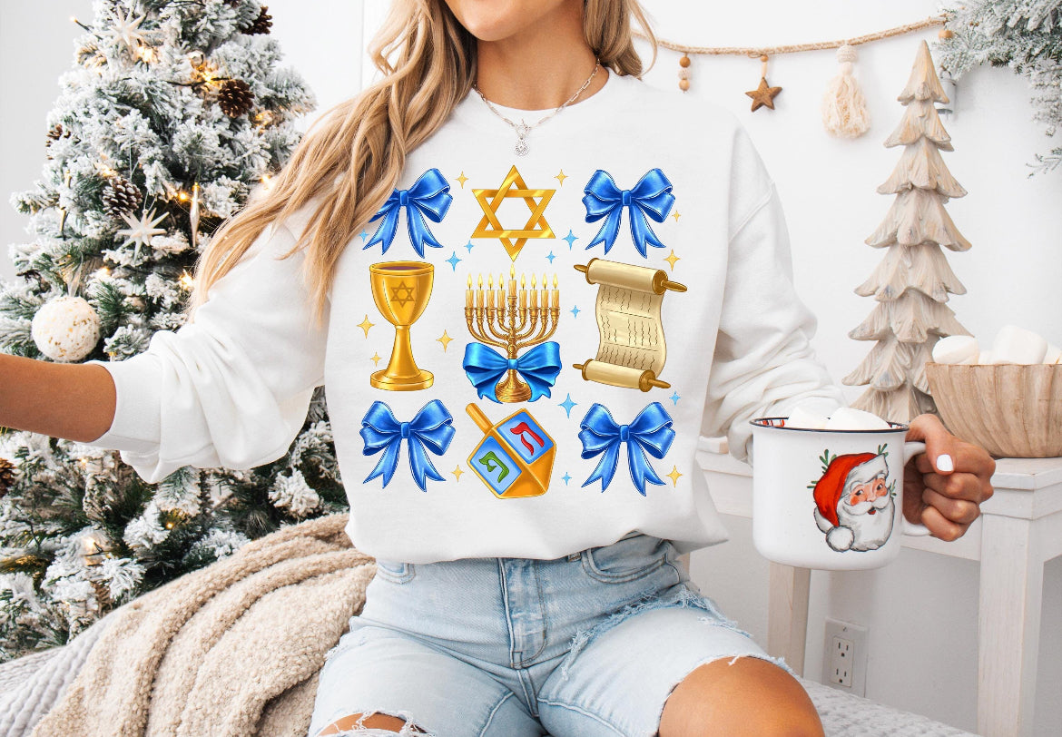 Hanukkah collage kids sweatshirt