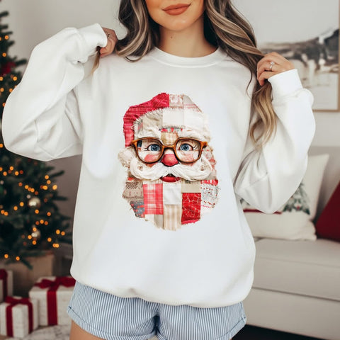 Patchwork Santa   (diff color sweatshirts available)