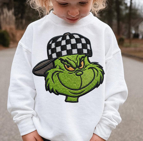 Faux embroidered G face