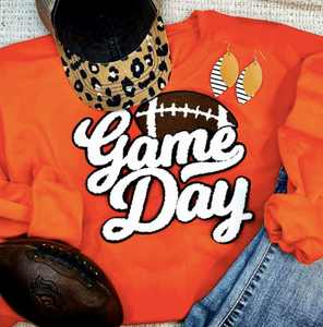 Game Day Chenille Patch Sweatshirts in White