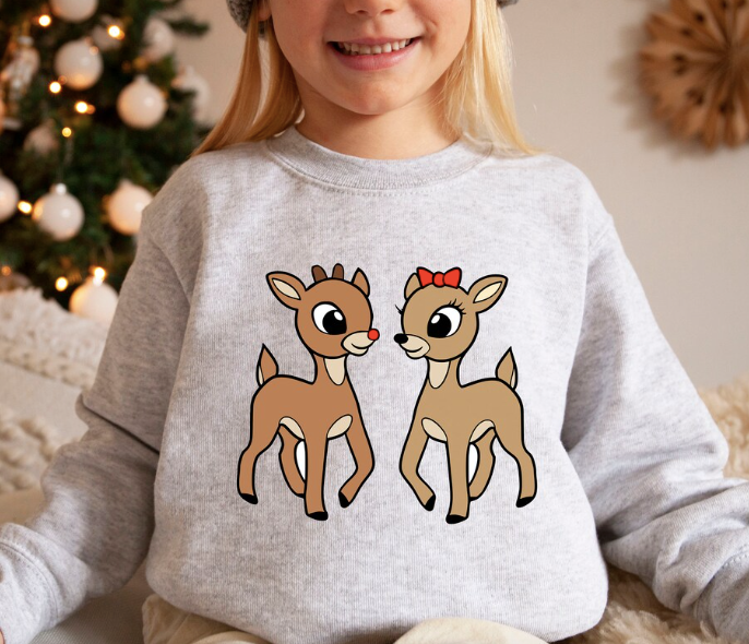 Kids Clarice & Red nosed reindeer  Sweatshirt